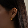 俐落幾何長方形．一體成型螺旋耳夾 - 金色_6