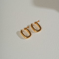 極簡U型亮面線條．一體成型螺旋耳夾 - 金色_9