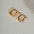 俐落幾何長方形．一體成型螺旋耳夾 - 金色_8