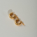 極簡亮面厚C圈．一體成型螺旋耳夾 - 金色_11