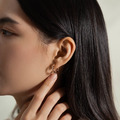 立體波紋小C圈．一體成型螺旋耳夾 - 銀色/玫瑰金色_9