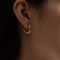 圓弧厚小C圈．一體成型螺旋耳夾 - 銀色/金色_10