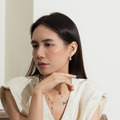 漸層環圈珍珠．一體成形螺旋耳夾 - 金色_2