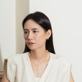 雙層水滴珍珠耳圈．一體成形螺旋耳夾 - 金色_2