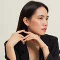 蕾絲纏排鑽C圈．一體成型螺旋耳夾 - 銀色/金色_3