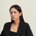 不規則線條C圈．一體成型螺旋耳夾 - 銀色/金色_4