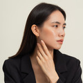 不規則線條C圈．一體成型螺旋耳夾 - 銀色/金色_5