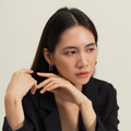 扁平亮面大C圈．一體成型螺旋耳夾 - 銀色_4