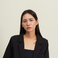 不規則線條C圈．一體成型螺旋耳夾 - 銀色/金色_2