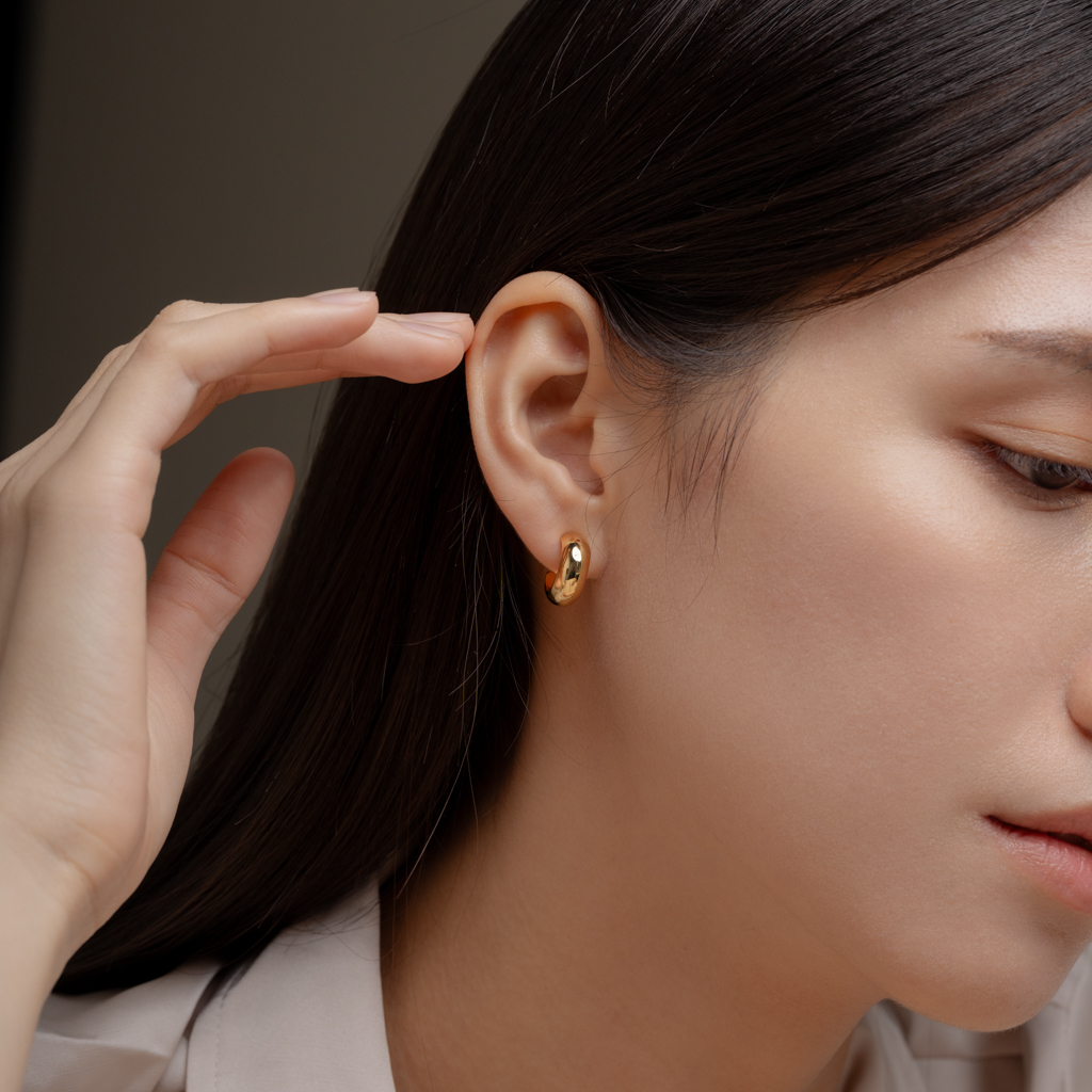 自訂款 | 極簡小 C 圈．蚊香盤耳夾