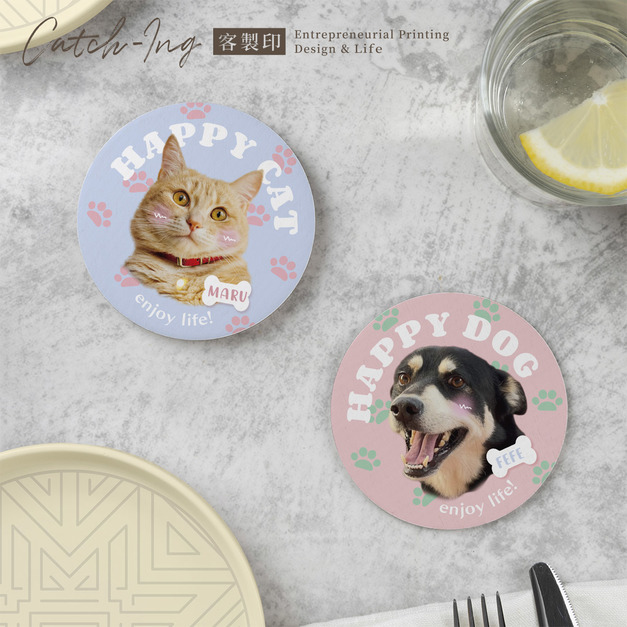 ⋮Catching⋮寵物馬卡龍色杯墊