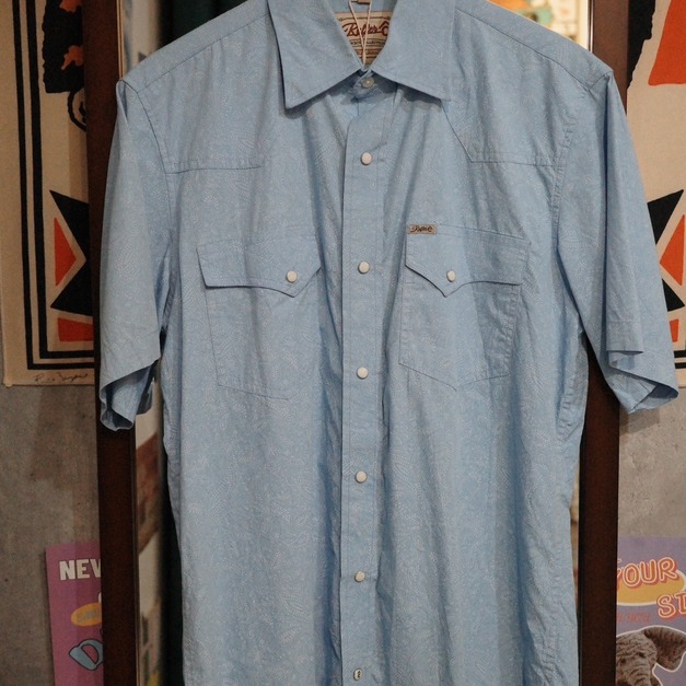 寶寶藍壓扣變形蟲襯衫