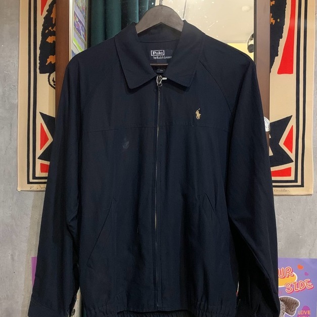 深藍哈靈頓領Polo改製夾克