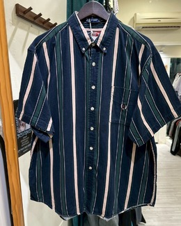 深藍條紋襯衫