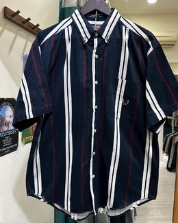 深藍條紋襯衫