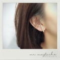 韓 個性小珍珠耳勾 不對稱款_4