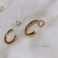 韓 設計師系列 C環鑽耳環（兩種戴法）_2