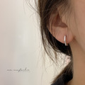 韓 925純銀六角小耳環