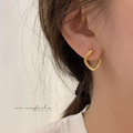 韓 前後交錯小鑽耳環_5