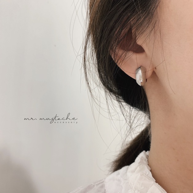 韓 925純銀 圓形耳環