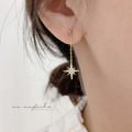 韓 925純銀 星芒垂墜耳環_1