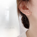 韓 925silver小花邊珍珠耳環
