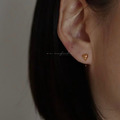 韓 小愛心勾勾貼耳耳環_1
