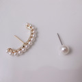 韓 個性小珍珠耳勾 不對稱款