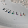 韓 925silver 彩色小鑽（單隻販售）_3
