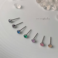 韓 925silver 彩色小鑽（單隻販售）