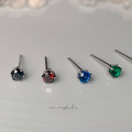 韓 925silver 彩色小鑽（單隻販售）_2