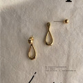 韓 法式簍空水滴耳環（兩種戴法）_2