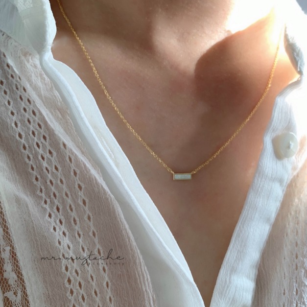 韓 925純銀小貝石項鍊