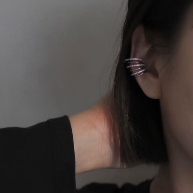 韓 多環小鑽耳骨夾（單隻販售 ）