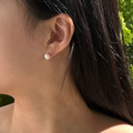 韓 圍繞珍珠極簡耳環_1
