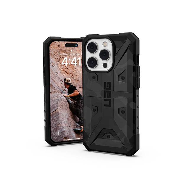 UAG iPhone 14系列 迷彩耐衝擊防摔手機殼-黑