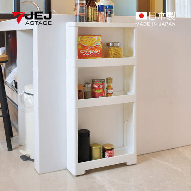 【日本JEJ ASTAGE】日製移動式收納置物隙縫架-12cm寬