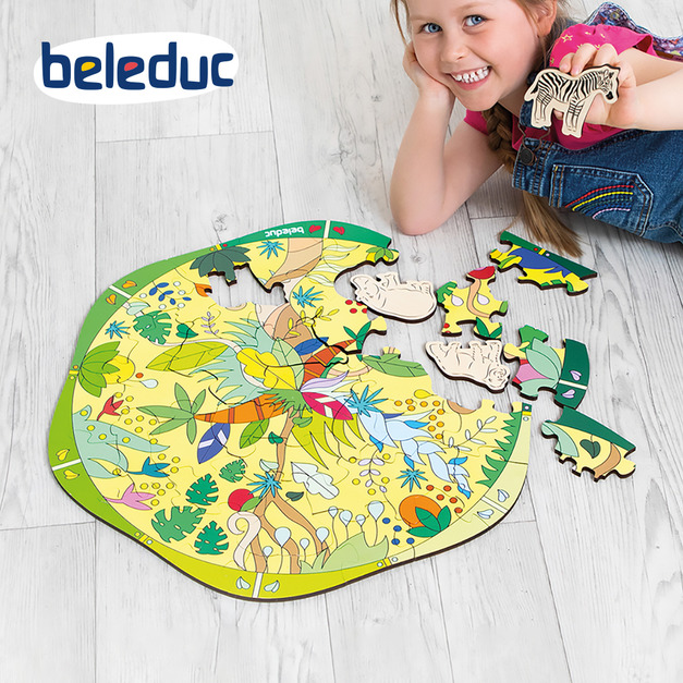 【德國Hape】beleduc貝樂多 學習拼圖-野生動物