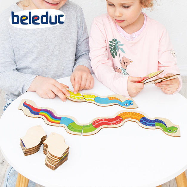 【德國Hape】beleduc貝樂多 配對拼圖-彩色小蛇