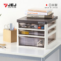 【日本JEJ ASTAGE】日製桌上型頂板強化A4文件收納櫃-1大抽2小抽