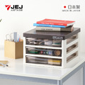 【日本JEJ ASTAGE】日製桌上型頂板強化A4文件收納櫃-3小抽