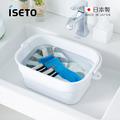 【日本ISETO】日製方形伸縮折疊式洗衣浸泡桶(附蓋)-7L-多色可選_3