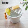【日本ISETO】日製圓形多功能伸縮折疊式水桶(附瀝水托盤)-8L-多色可選_4