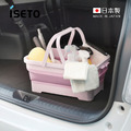 【日本ISETO】日製方形伸縮折疊式提籃/水桶-15L-多色可選_4