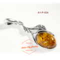 巴洛克低調復古琥珀純銀墜子
