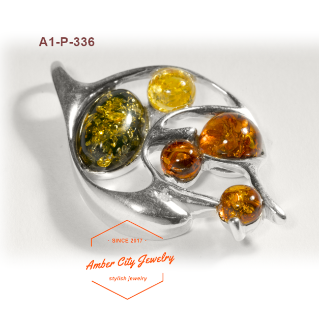 三葉幸運草琥珀純銀墜子| ACJ 歐風小舖- Amber City Jewelry