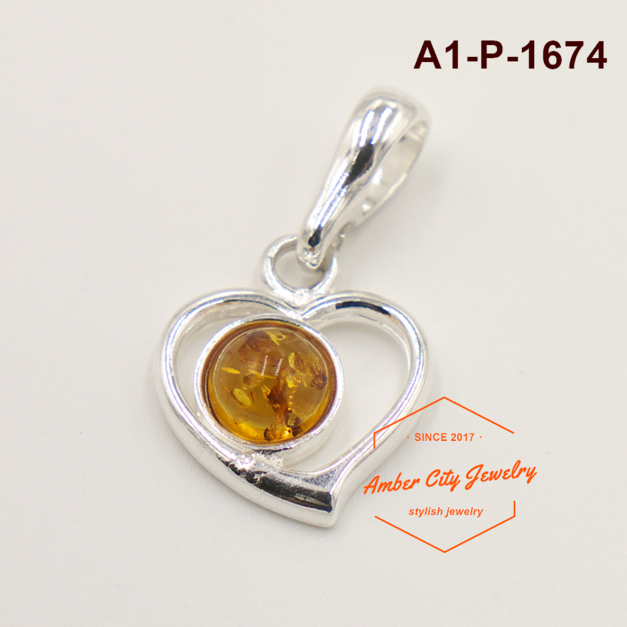 三葉幸運草琥珀純銀墜子| ACJ 歐風小舖- Amber City Jewelry