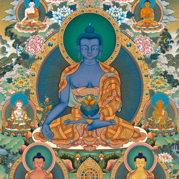 大畫心【藥師八佛】複製唐卡 - (30*45cm)