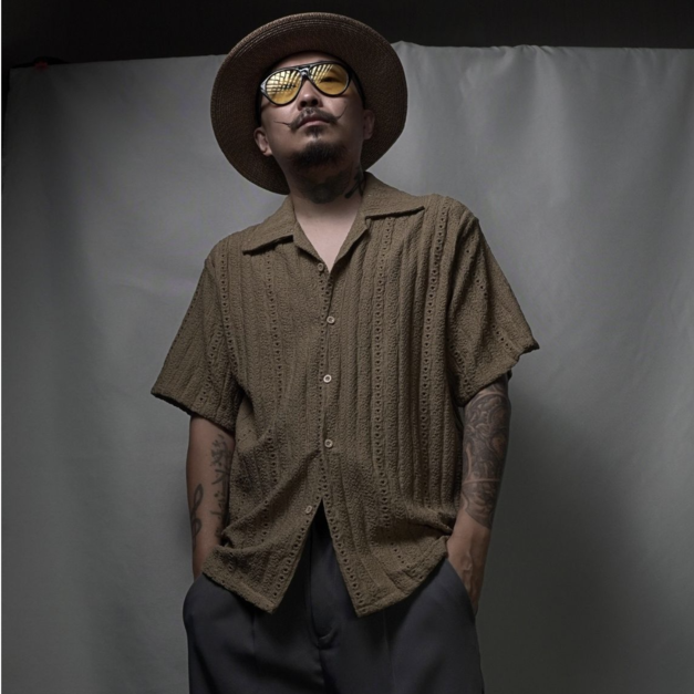 麻花古巴領短袖襯衫