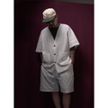 VOYOU｜亞麻線條套裝/Linen Pinstripe Set_1